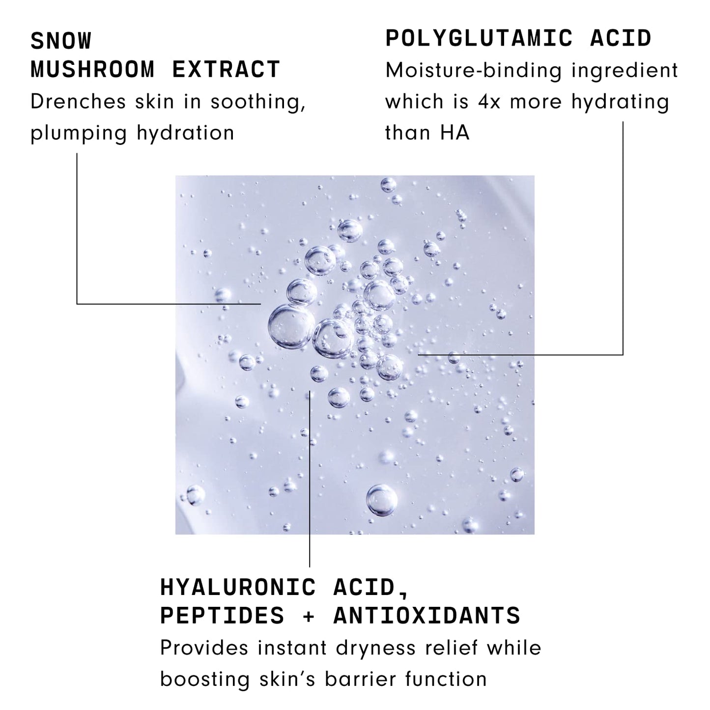 Versed Moisture Maker Hydrating Hyaluronic Serum - Lightweight Face Serum for Dry Skin, Moisturizing Polyglutamic Acid + Snow Mushroom Extract for Soothing, Plumping Hydration Day & Night (1oz) C3
