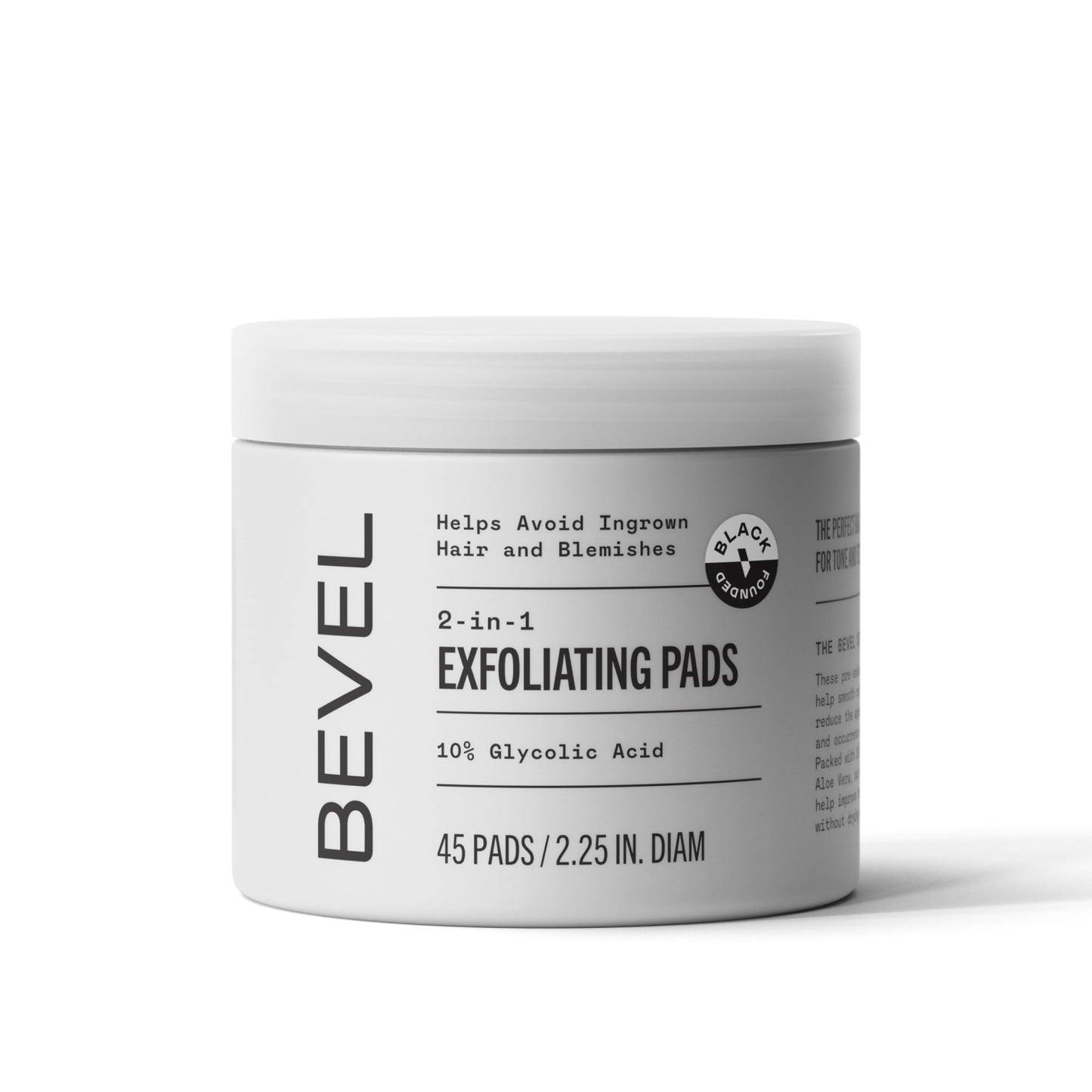 Bevel 10% Glycolic Acid Toner Pads for Face, Helps Remove Dead Skin Cells and Reduce Ingrown Hairs for Even Skin Tone and Texture, 45 Count (Packaging May Vary) C3