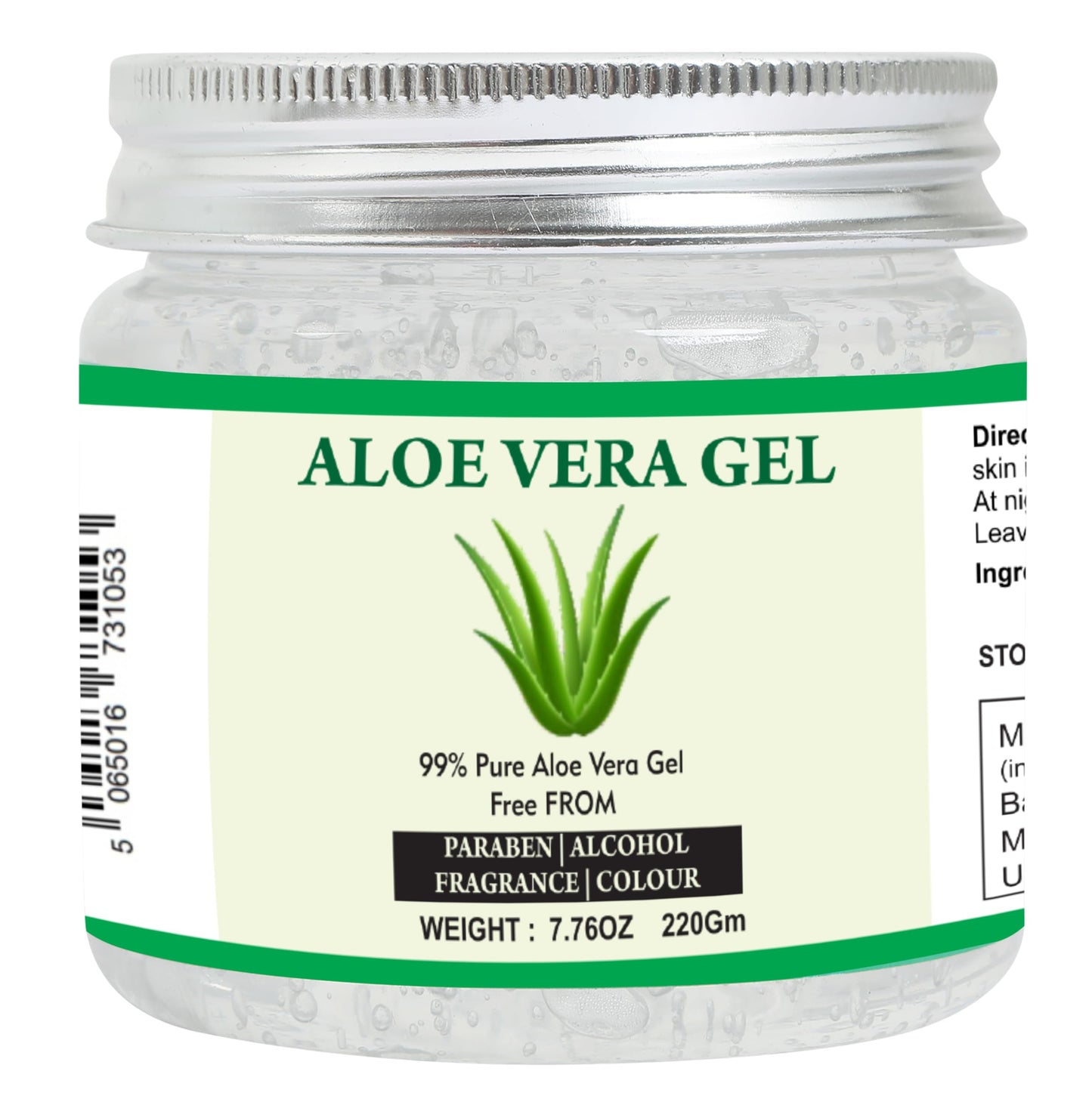 Raslok Aloe Vera Gel, 100% Pure Natural Aloe Gel, For Moisturizing Face Skin & Hair Care,Durable Moisturizing Hydrating Soothing, Non-Sticky (7.76 oz) C3