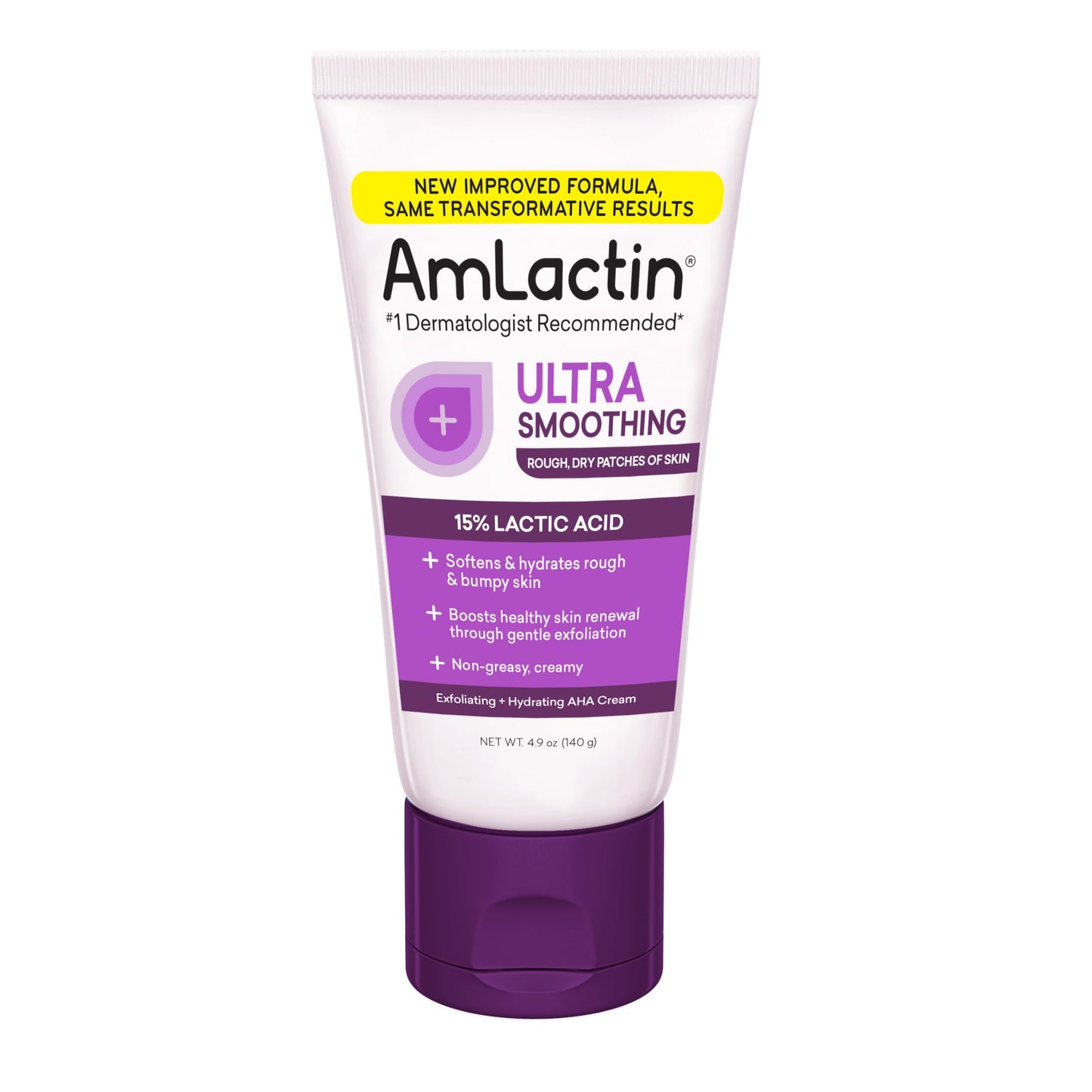 AmLactin Ultra Smoothing - 4.9 oz Body & Hand Cream with 15% Lactic Acid - Exfoliator and Moisturizer for Rough and Bumpy Dry Skin (Packaging May Vary) C3