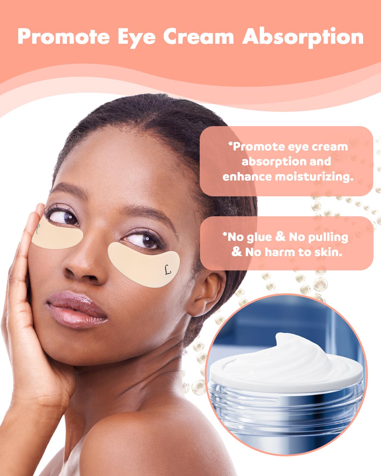 Beautistin Under Eye Patches Silicone - 4 Pairs Reusable Eye Patches, Eye Wrinkle Patches, Reusable Under Eye Mask, Plump Fine Lines & Wrinkles, with Metal Eye Cream Applicator, Tin Case C3