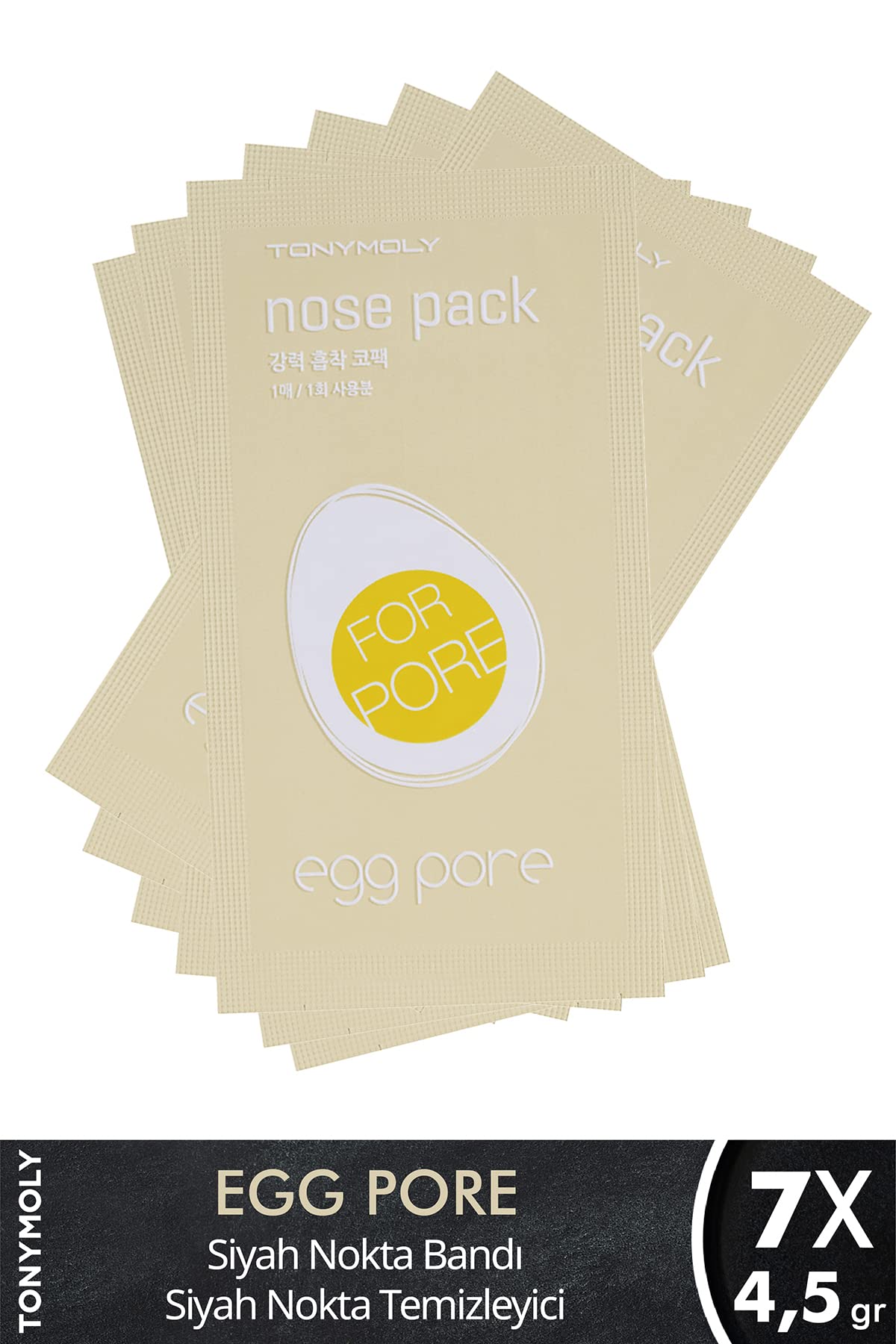 TONYMOLY Egg Pore Nose Strips for Pores, Blackhead Remover Strips, Easter Basket Stuffer, Deep Cleansing Korean Skin Care, 7pk C3