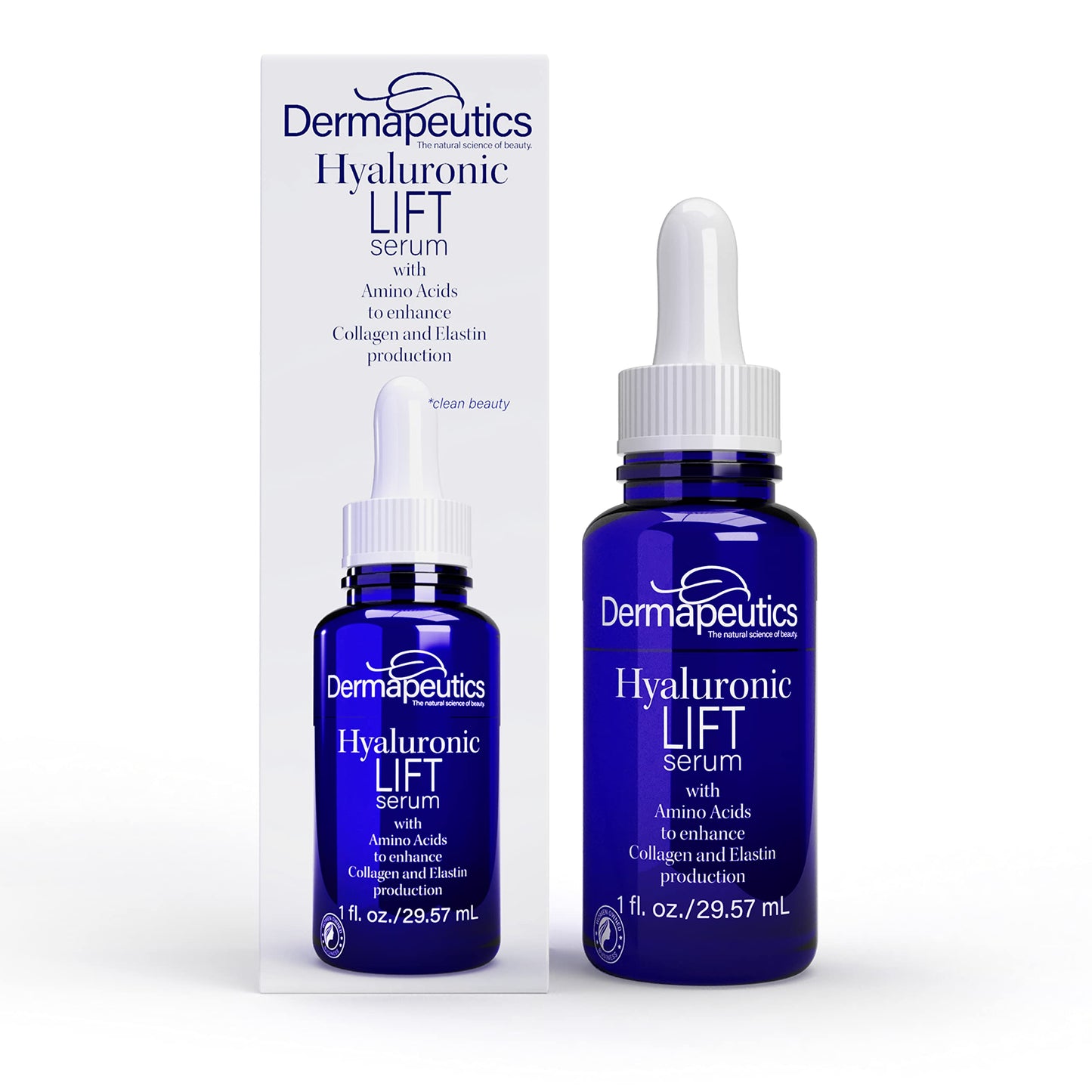 Dermapeutics Hyaluronic Acid Serum for Face, 1 oz, Ultra Hydrating, Skin Firming & Plumping, Boosts Collagen & Elastin C3