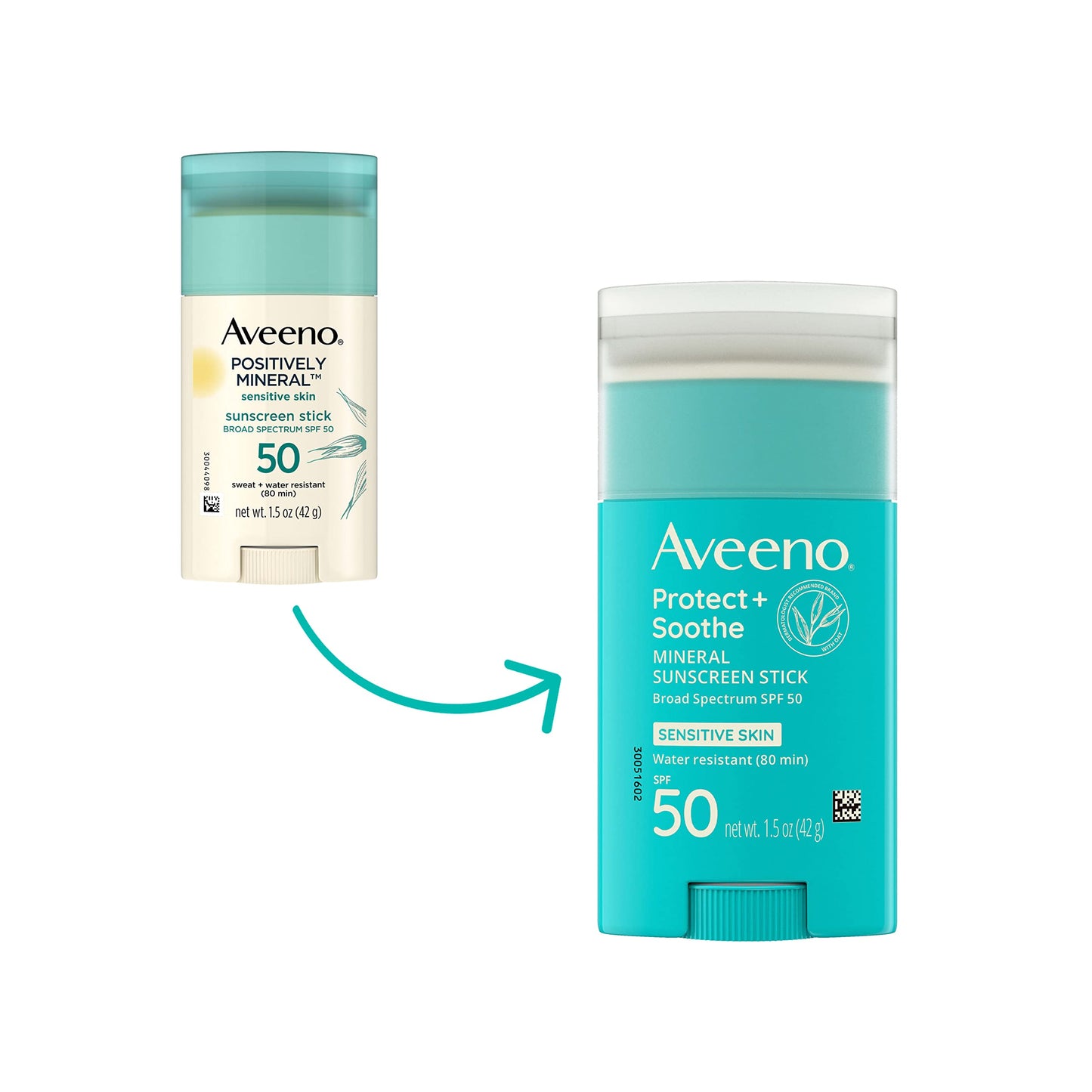 Aveeno Protect + Soothe Mineral Sunscreen Stick for Sensitive Skin, SPF 50, Water-Resistant for 80 minutes, Face & Body Sunscreen with Zinc Oxide & Oat, Fragrance-Free, Travel Size, 1.5 OZ C3