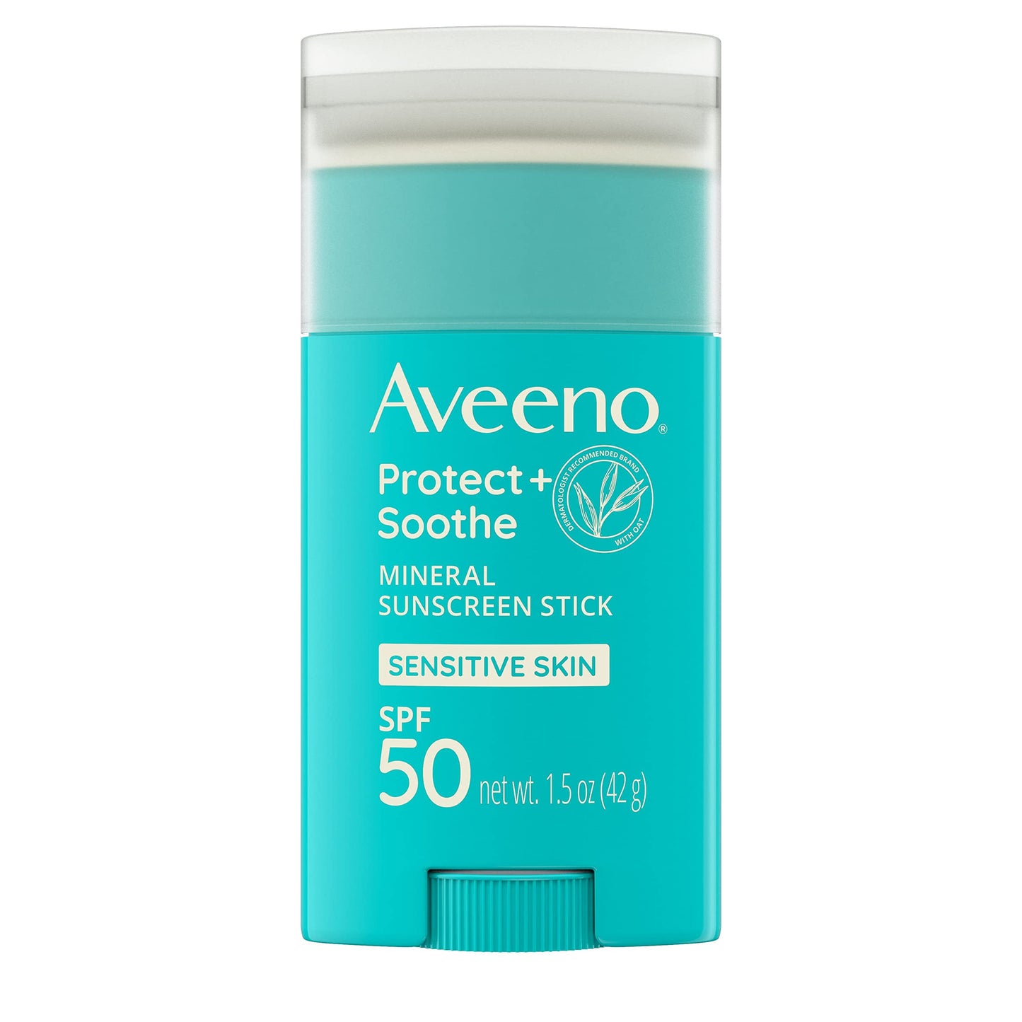 Aveeno Protect + Soothe Mineral Sunscreen Stick for Sensitive Skin, SPF 50, Water-Resistant for 80 minutes, Face & Body Sunscreen with Zinc Oxide & Oat, Fragrance-Free, Travel Size, 1.5 OZ C3