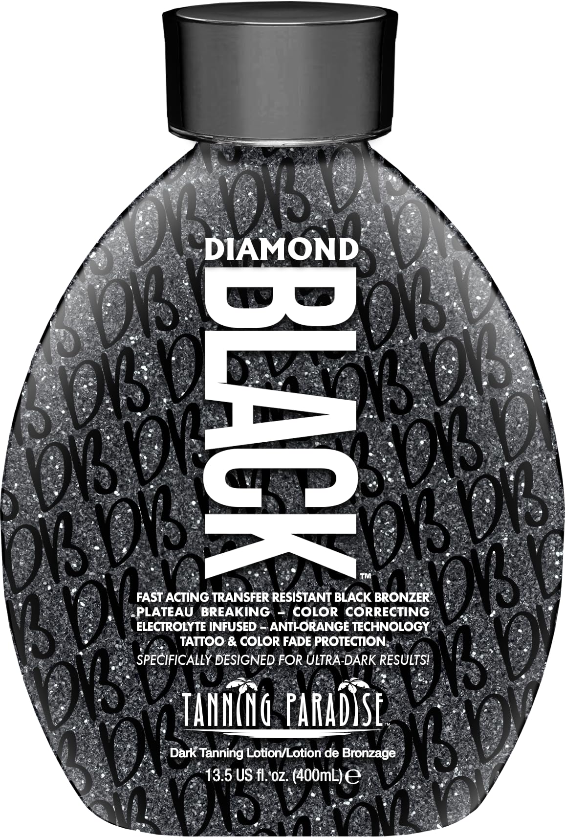 Tanning Paradise Diamond Black Tanning Bed Lotion - 13.5 Fl Oz Transfer Resistant Tanning Lotion for Tanning Beds - Indoor Tanning Lotion for Golden Bronze Color - CC Cream Matte Airbrush Effect C3