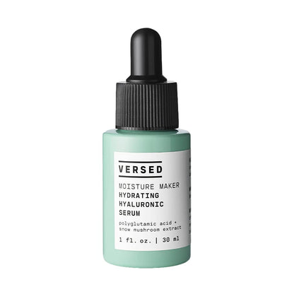 Versed Moisture Maker Hydrating Hyaluronic Serum - Lightweight Face Serum for Dry Skin, Moisturizing Polyglutamic Acid + Snow Mushroom Extract for Soothing, Plumping Hydration Day & Night (1oz) C3