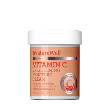 NATURE WELL Clinical Vitamin C Brightening Moisture Cream for Face, Body, & Hands, Firming & Hydrating, Visibly Enhances Skin Tone, Helps Improve Overall Texture, Fast Absorbing, Salon Size, 16 Oz C3