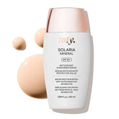 toty - Solaria Mineral SPF 50+ Antioxidant Sunscreen Serum- Mineral Tinted Face Sunscreen- Broad Spectrum- Universal Tint- Ultra Fluid - Water Resistant - By Sofia Vergara 50ml C3