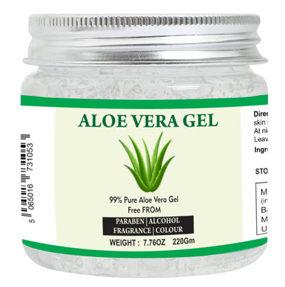 Raslok Aloe Vera Gel, 100% Pure Natural Aloe Gel, For Moisturizing Face Skin & Hair Care,Durable Moisturizing Hydrating Soothing, Non-Sticky (7.76 oz) C3