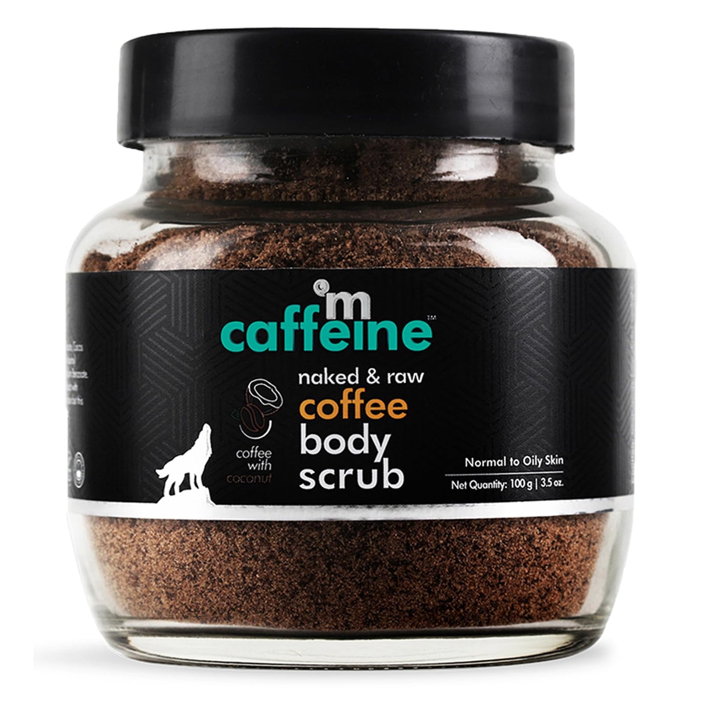 mCaffeine Naked and Raw Coffee Body Scrub - Body Wash Treats Ingrown Hair - Body Exfoliator Softens Skin - Coconut - Normal to Oily Skin - 3.5 oz C3