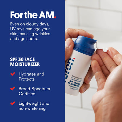 Huron AM/PM Face Moisturizer Bundle - Face Moisturizer With SPF 30 for Day & Soothing, Nourishing Facial Moisturizer for Night - Fights Signs of Aging & Hydrates Skin C3