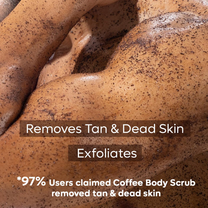 mCaffeine Naked and Raw Coffee Body Scrub - Body Wash Treats Ingrown Hair - Body Exfoliator Softens Skin - Coconut - Normal to Oily Skin - 3.5 oz C3
