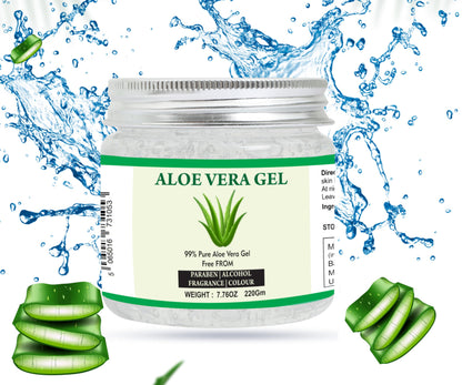 Raslok Aloe Vera Gel, 100% Pure Natural Aloe Gel, For Moisturizing Face Skin & Hair Care,Durable Moisturizing Hydrating Soothing, Non-Sticky (7.76 oz) C3