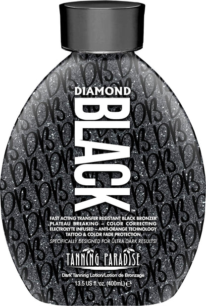 Tanning Paradise Diamond Black Tanning Bed Lotion - 13.5 Fl Oz Transfer Resistant Tanning Lotion for Tanning Beds - Indoor Tanning Lotion for Golden Bronze Color - CC Cream Matte Airbrush Effect C3