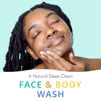 Almond Clear Face & Body Wash [6.7 Fl Oz] Skin Care for Acne and Folliculitis-Prone Skin - Gentle Everyday Exfoliating Cleanser with Mandelic Acid and Botanicals C3