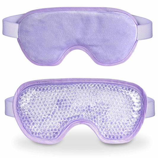 Cooling Eye Mask with Gel Bead, Reusable Cold Compress Ice Pack Sleeping Eye Cooling Pads for After Eyelid Surgery, Puffiness, Puffy Eyes, Headache, Migraine Relief （Purple） C3